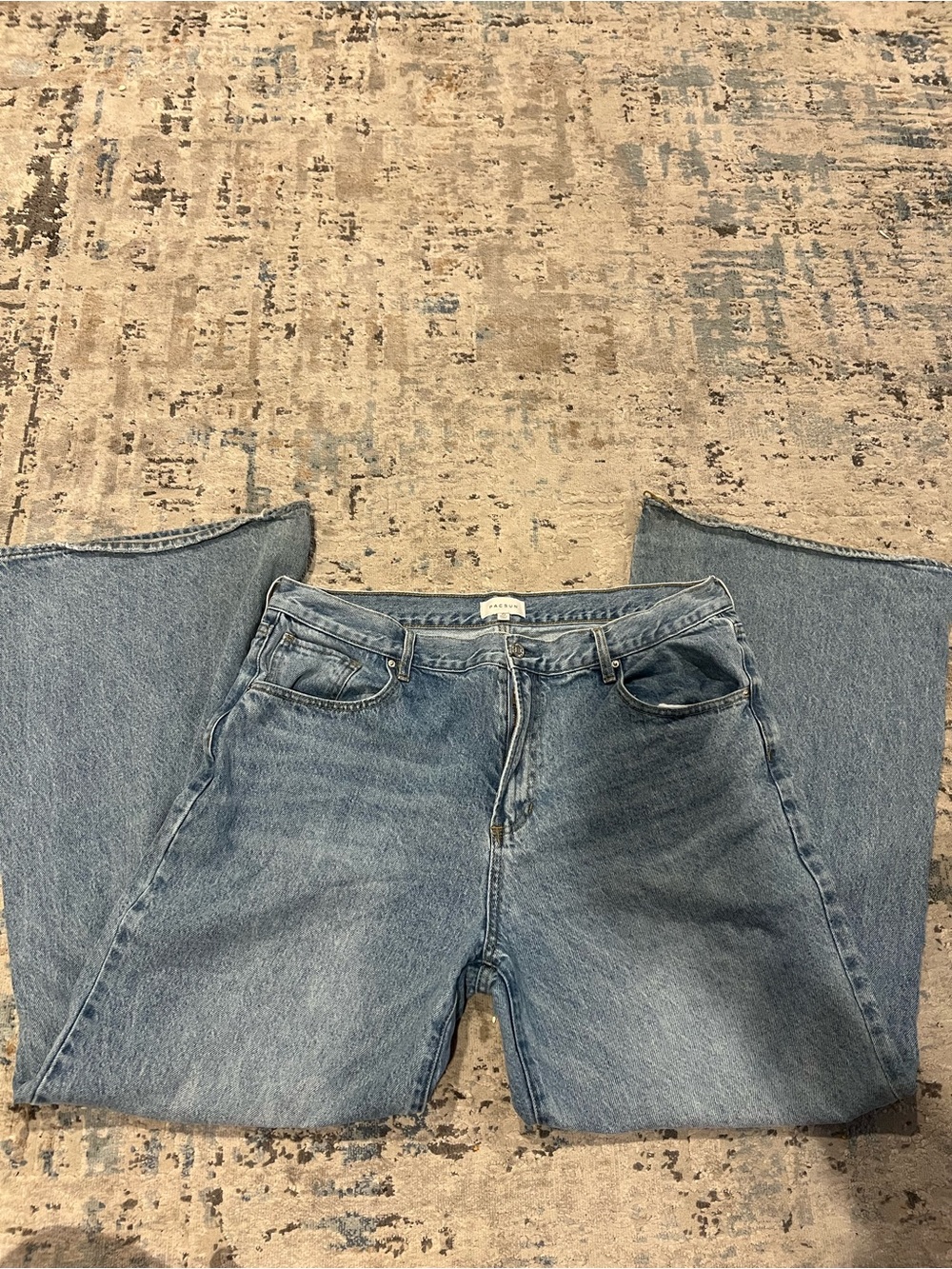PacSun Women's Light Blue Wide-Leg Jeans